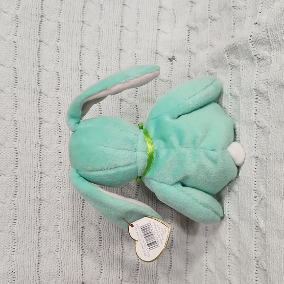 🕸Rare Mint 1996 Ty Hippity Green Bunny Beanie Babies Tag Errors PVC 4119 - Picture 3 of 9